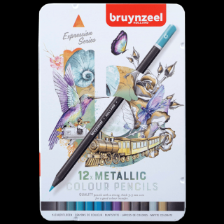 Sada farebných ceruziek Bruynzeel Expression - Metalické - sada 12ks