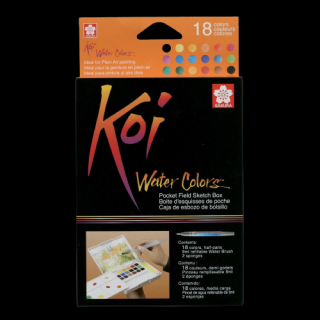 Sketch box s akvarelovými farbami Sakura Koi - 18 kusov (Akvarelové)