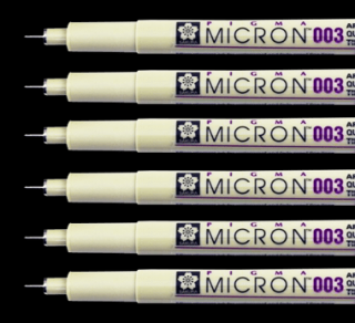 Technické pero SAKURA Pigma Micron® - 0,15 mm čierne (Mikrónové perá)