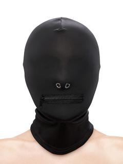 NS Novelties Zippered Mouth Hood Black