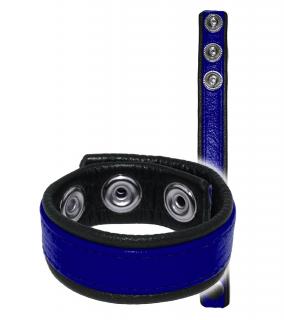 Push Production Leather Cockring Strap Band Blue