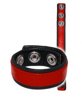 Push Production Leather Cockring Strap Band Red