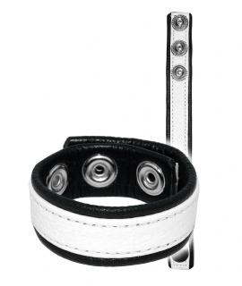 Push Production Leather Cockring Strap Band White