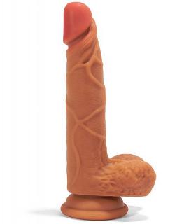 X-MEN Double Layer Silicon Dildo Brown 1 (19cm)