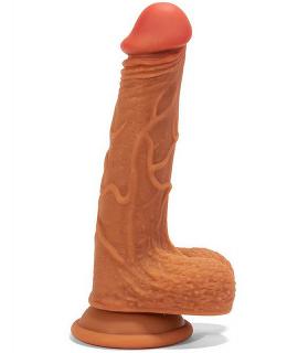 X-MEN Double Layer Silicon Dildo Brown 2 (21cm)