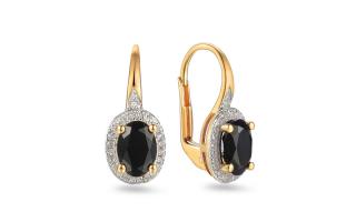 Achátové náušnice 1,53 ct s briliantmi Nyla, žlté zlato 9K IZBR891NHR