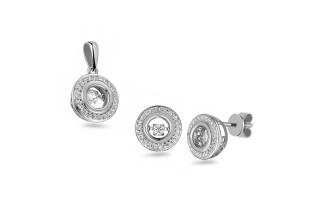 Briliantová súprava z bieleho Dancing Diamonds, biele zlato IZBR546AS