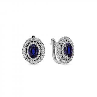 Briliantové náušnice so zafírom 1,13 ct KU1434AZ