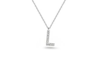 Briliantový náhrdelník z bieleho zlata s písmenom L 0.040 ct IZBR911L