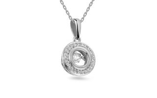 Briliantový prívesok Dancing Diamonds, biele zlato IZBR546AP