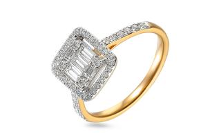 Briliantový prsteň s baguette diamantmi 0.660 ct IZBR146