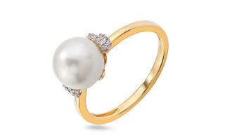 Briliantový prsteň s prírodnou perlou z kolekcie Pearl IZBR823HR