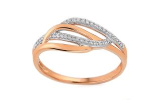 Briliantový prsteň z ružového zlata 0.080 ct IZBR074R