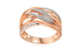 Briliantový prsteň z ružového zlata 0.180 ct IZBR833R