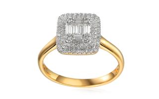 Briliantový zásnubný prsteň s baguette diamantmi z kolekcie New York IZBR788