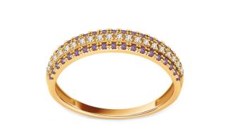 Dámsky zlatý prsteň s farebnými zirkónmi IZ26821