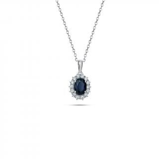 Decentný diamantový prívesok so zafírom 1,08ct KU2137AP