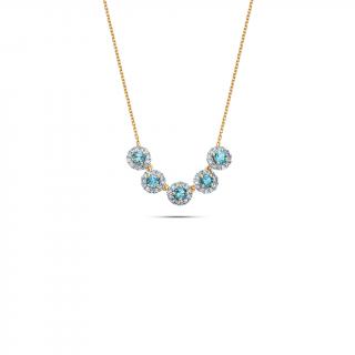 Decentný náhrdelník s London Blue topásom 0,53 ct KU2146N