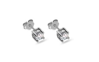 Diamantové náušnice z bieleho zlata Nyssa, 14K ALBR067A