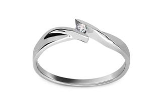 Diamantový prsteň z bieleho zlata 0.030 ct Beauty CSBR20AA