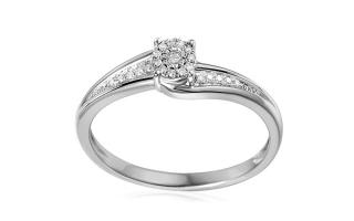 Diamantový zásnubný prsteň z bieleho zlata Paris,14K IZBR246A
