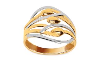 Dvojfarebný zlatý prsteň so slzičkami IZ21223AY