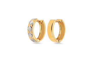 Elegantné dvojfarebné náušnice k uchu so vzorom, 14K IZ11031
