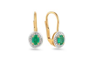 Elegantné smaragdové náušnice Kayia s diamantmi IZBR091SNY