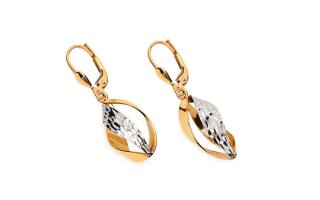 Elegantné visiace náušnice s gravírom Aleah, 14K IZ5594