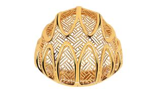Elegantný celozlatý prsteň so vzorom IZ27392