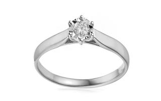 Elegantný diamantový zásnubný prsteň Whitley, biele zlato IZBR303A