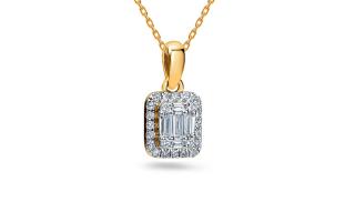 Elegantný prívesok s baguette diamantmi KU1478P