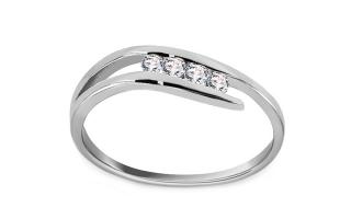 Elegantný prsteň z bieleho zlata Pretty 2 CSRI1378A