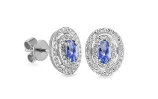 Exkluzívne tanzanitové náušnice 0,56 ct s briliantmi IZBR561ATN