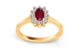 Jedinečný rubínový prsteň 0,27 ct s diamantmi ARBR19AY