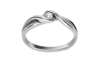Jemný diamantový prsteň Izy, biele zlato, 14K CSBR2086A