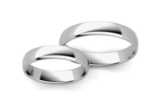 Klasické biele svadobné obrúčky 4 mm STOB10003-4A