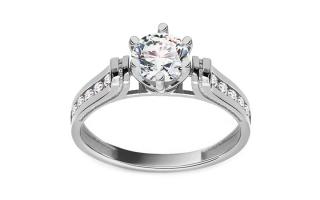 Krásny zásnubný prsteň Queen white CSRI818A