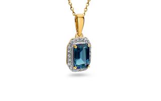 London blue prívesok 1,10 ct s diamantmi KU2053P