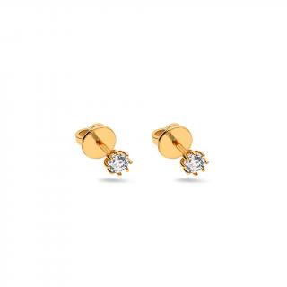 Minimalistické zirkónové náušnice v žltom zlate Paislee, 14K IZ31529