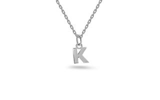 Minimalistický prívesok písmeno K v bielom zlate IZ24456KA