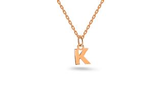 Minimalistický prívesok písmeno K v ružovom zlate IZ24456KR