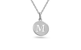 Minimalistický prívesok písmeno M, biele zlato 14K IZ24453MA