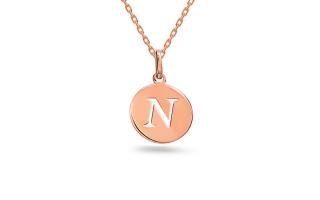 Minimalistický prívesok písmeno N, ružové zlato 14K IZ24453NR