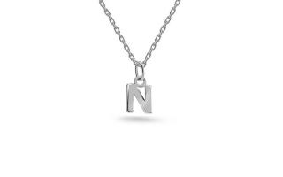 Minimalistický prívesok písmeno N v bielom zlate IZ24456NA