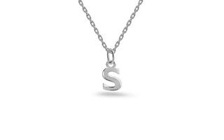 Minimalistický prívesok písmeno S v bielom zlate IZ24456SA