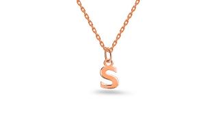 Minimalistický prívesok písmeno S v ružovom zlate IZ24456SR