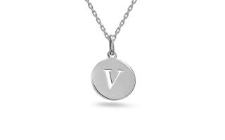 Minimalistický prívesok písmeno V, biele zlato 9K IZ24453VAHR