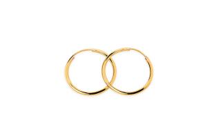 Moderné zlaté náušnice kruhy 2 cm, 14K IZ18259