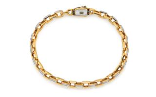 Monaco Chain bracelet Cavo Alternate Pavé lock 5 mm IZ30232NUSA
